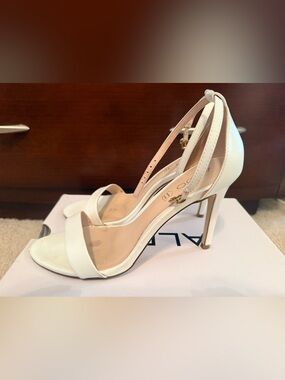 Aldo White Open-Toe Stiletto Sandals